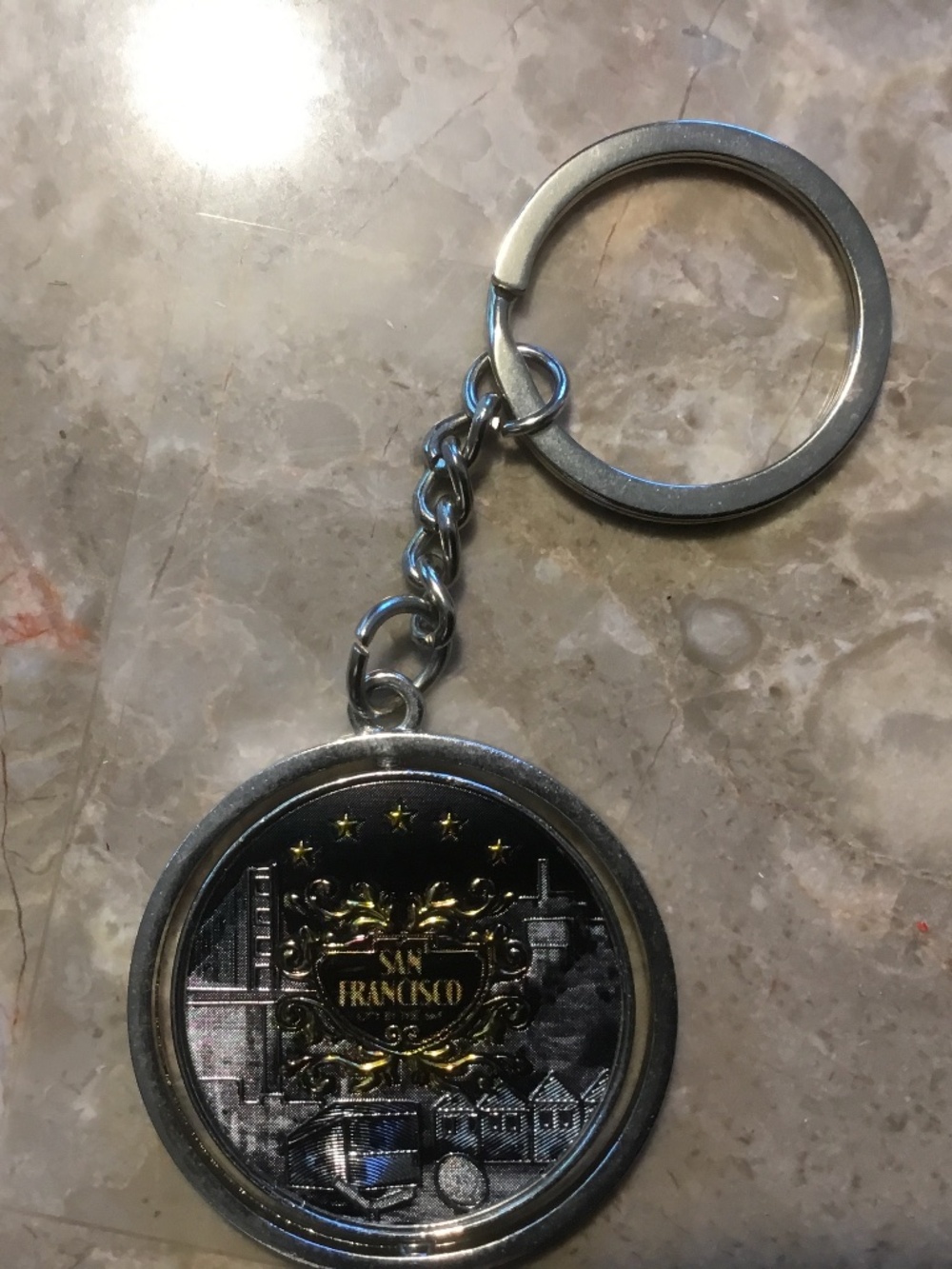 San Francisco (City by the Bay) Key Chain (Golden Gate Bridge, Trolley, Homes)
